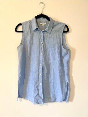 Madewell Light Blue Sleeveless Button-Front Tank